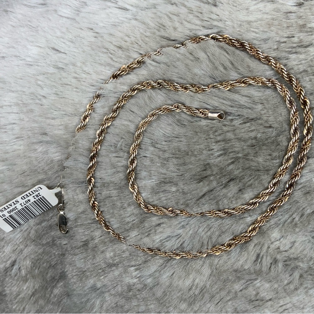 NWT Oroamerica 20” Sterling & 14k Rope Chain Necklace